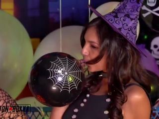 Alluring Witch Kitty Carrera Halloween Balloon B2P - AmateurBoxxx