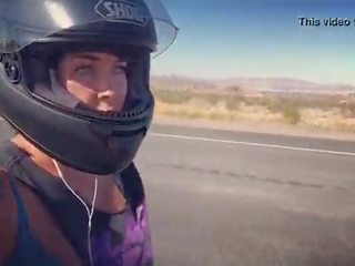 Felicity feline motorcycle enchantress riding aprilia in bra