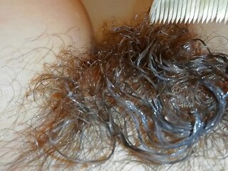 Fantastic hairy bush fetish clip hairy pussy underwater in close up