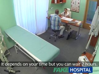 FakeHospital Patient gives his incredible brunette nurse a cream pie