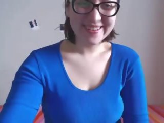 Beguiling Brunette in Glasses Webcam, Free adult clip c3