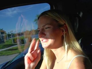 Fascinating 20 Year Old Blonde Cheats on Her suitor in petting Lot -lacy Tate