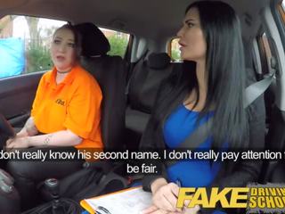 Fake Driving School Busty Lesbian Ex-con Eats great Examiners Pussy on Test