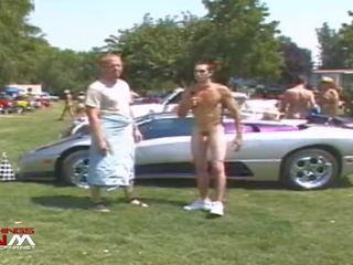 Nudist Couples Interviewed At Car show