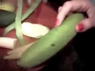 Housewife fucks herself with a banana AND EATS IT!